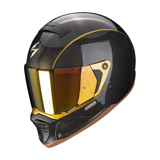 Scorpion MC-hjelm EXO-HX-1 Svart/Gull Carbon XL