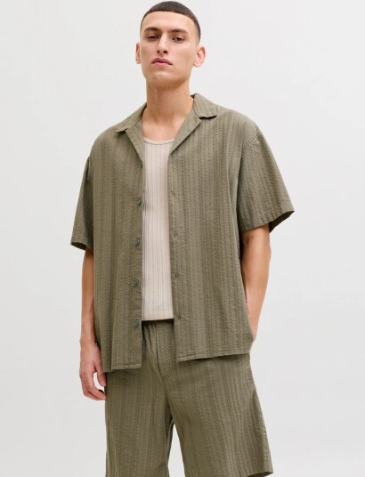 Jack & Jones Jjetyson Resort Shirt Ss Sn Khaki green M
