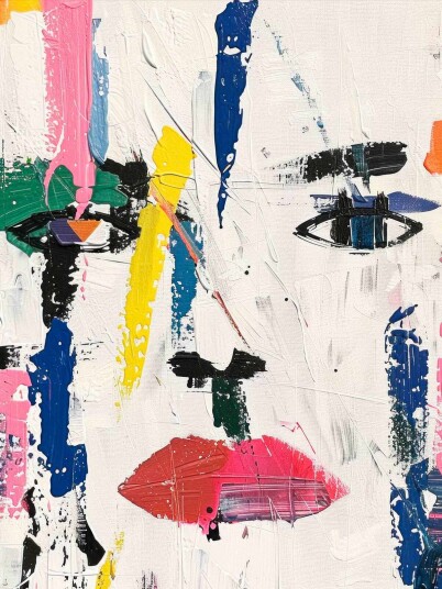 Plakat Abstrakt Ansikt Kunst / Sett med 2