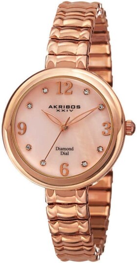 Akribos XXIV Dameklokke AK765RG Hvit/Rose gulltonet stål Ø36 mm
