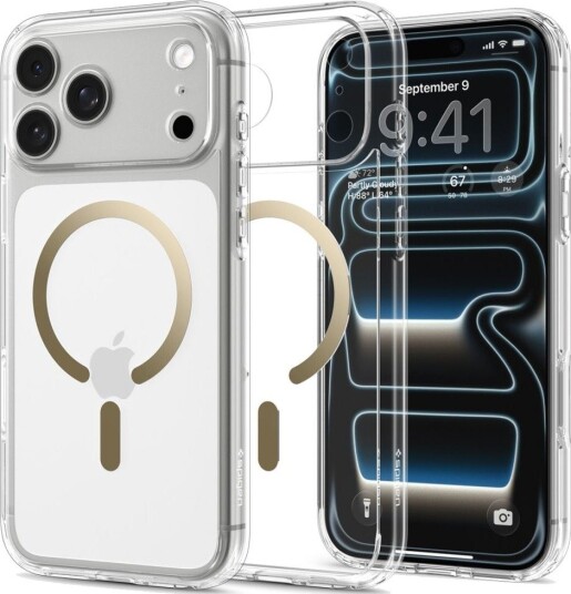 Spigen Ultra Hybrid MagSafe deksel for iPhone 17/18 Pro Max - Gjennomsiktig gull Spigen Ultra Hybrid MagSafe deksel for iPhone 17/18 Pro Max - Gjennomsiktig gull