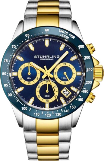 Stührling Original Herreklokke 3960.6 Aquadiver Blå/Gulltonet stål Stührling Original Herreklokke 3960.6 Aquadiver Blå/Gulltonet stål