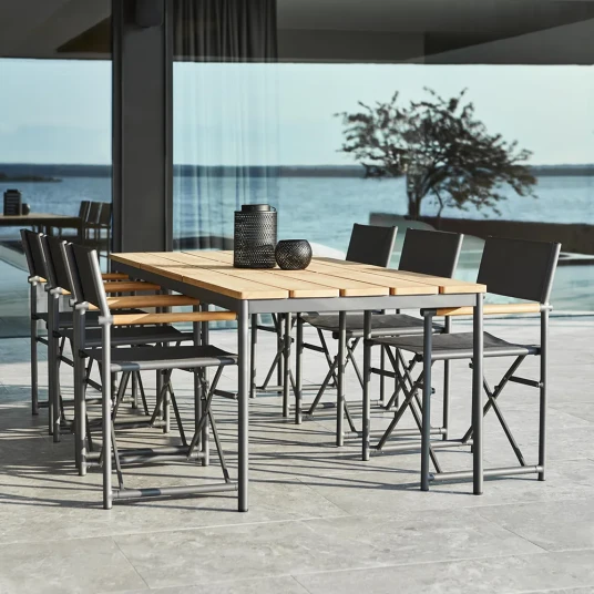 Brafab Nox spisebord 90 x 240 cm antrasitt/teak Brafab Brafab Nox spisebord 90 x 240 cm antrasitt/teak Brafab