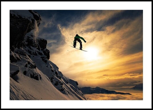 Sunset Snowboarding Poster Plakat / 70x100cm