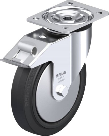 Blickle 99515 L-Poev 200R-Fi-Fa Styrehjul Med Bremse, Hjuldiameter 200 Mm, Bæreevne (Maks.) 400 Kg, 1 Stk