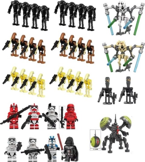 37 Stk/Sett Pakke Kamp Soldater Actionfigurer Generaler og Droider med Våpen Byggeklosser Monteringsleke Barnegave 37 Stk/Sett Pakke Kamp Soldater Actionfigurer Generaler og Droider med Våpen Byggeklosser Monteringsleke Barnegave