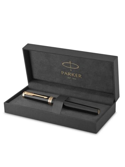 Parker Ingenuity fyllepenn | Core Collection | Svart med gullkant | Fin Nib | Svart blekk | Gaveeske Parker Ingenuity fyllepenn | Core Collection | Svart med gullkant | Fin Nib | Svart blekk | Gaveeske
