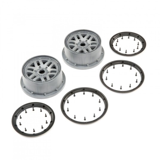 Losi 45022 1/5 Front/Rear 4.75 Wheel and Beadlock Set 24mm Hex, Losi 45022 1/5 Front/Rear 4.75 Wheel and Beadlock Set 24mm Hex,