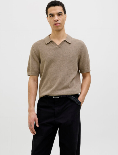 Jack & Jones Jprccwilder Knit Split Neck - Beige - S