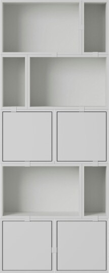 Stacked Configuration 8 Bokhylle Grå