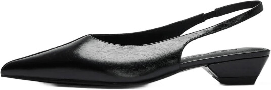 Selected Slwgreta Leather Slingback   Black   36