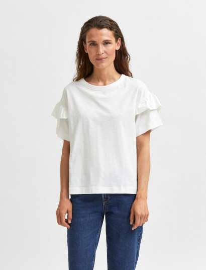 Selected Slfrylie Ss Florence Tee M Noos - White - S