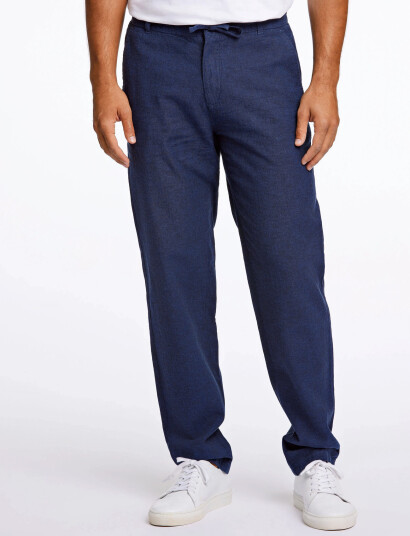 Lindbergh Linen Pants - Navy - L