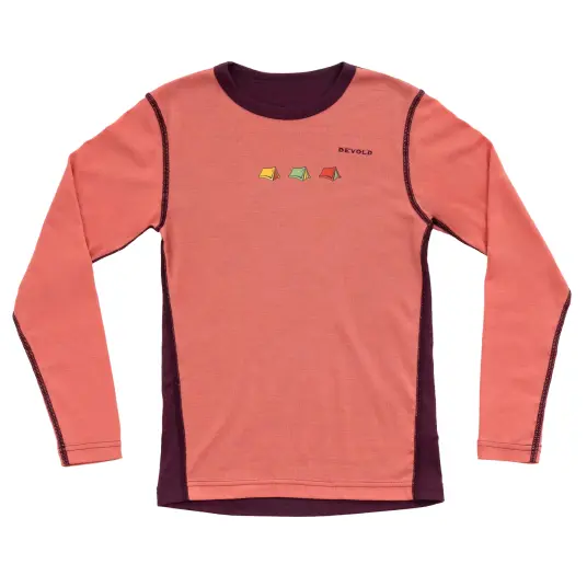Trøye til barn 12 år Devold Multi Merino Shirt Kid 121 Cam