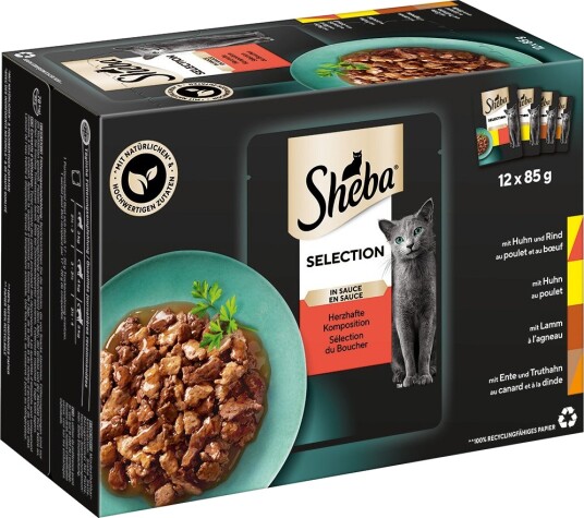 Sheba Våtfôr Selection I Saus Eller Gelè Porsjonsposer Selection I Saus 12 X 85 G