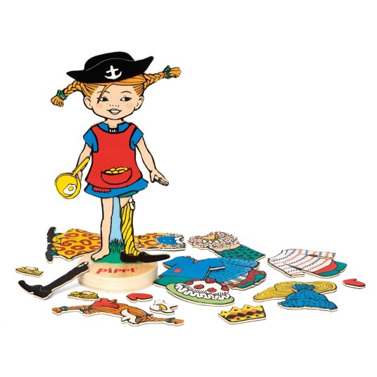 Pippi Magnetisk Dukke Klesskift Pippi Magnetisk Dukke Klesskift