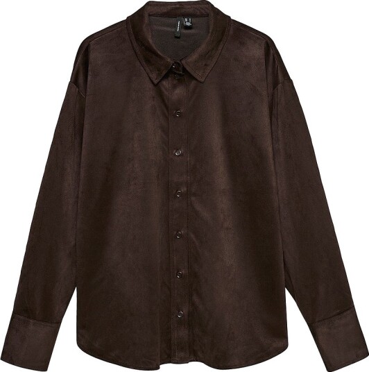 Vero Moda Curve Skjorte Vmckatty L/S Shirt Wvn Cur Brun