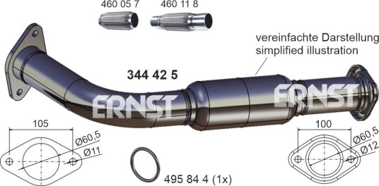 Eksosrør ERNST 344425 Eksosrør ERNST 344425