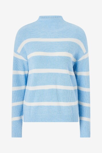 Vila - Genser viRil Mockneck L/S Knit Rib Top - Blå