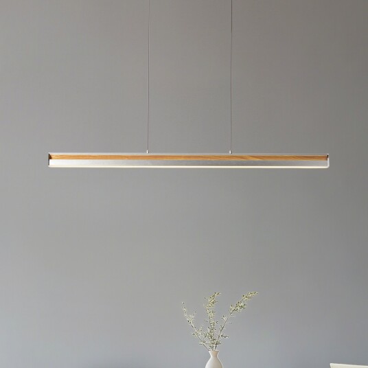 Lucande Lutana LED hengelampe 101 cm rosegull/tre   Spisestue 7 5 Trefarget