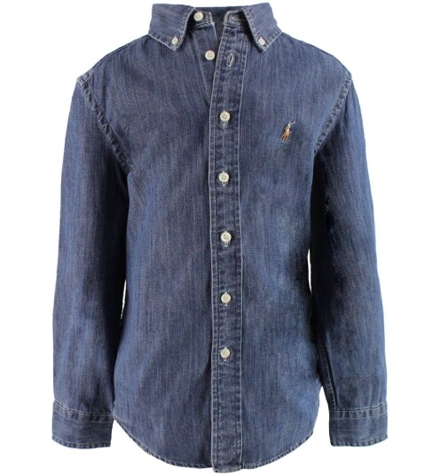 Polo Ralph Lauren Skjorte Dk Blue M/10 12 år
