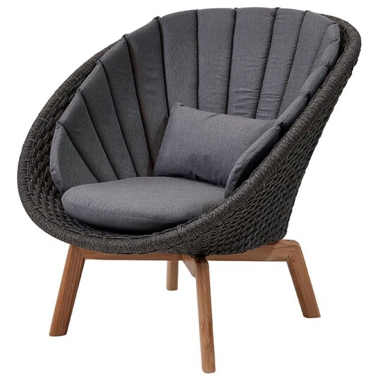 Cane line Peacock Loungestol Mørkegrå Cane line Peacock Loungestol Mørkegrå
