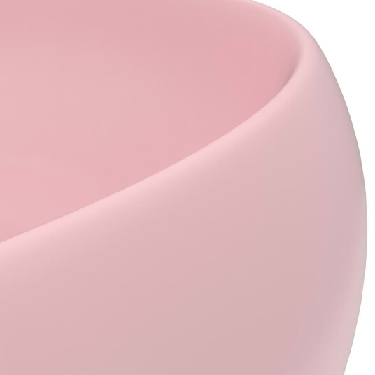 vidaXL Luksuriøs servant rund matt rosa 40x15 cm keramisk