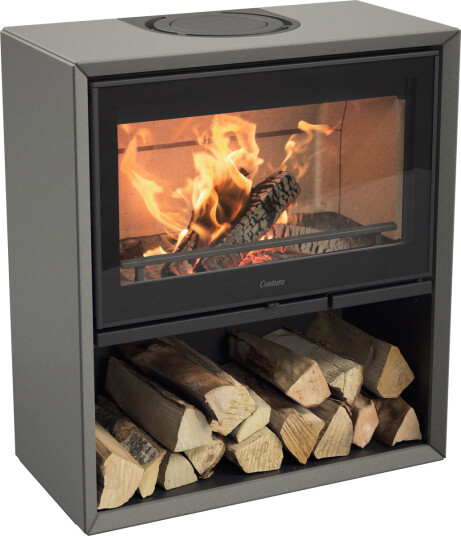 Contura 320AG vedovn med artstone omramming og glassdør