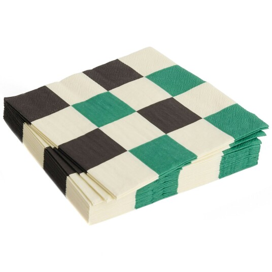 Hay Pattern Servietter 16x16 cm Sort / Grønn / Off white