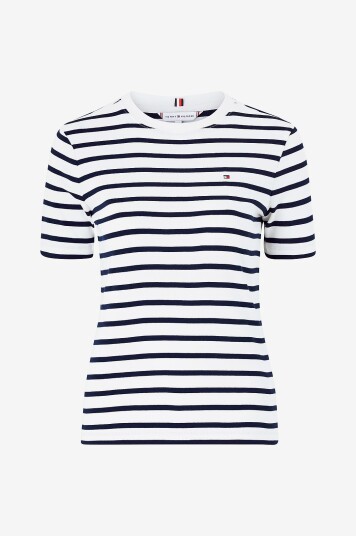 Tommy Hilfiger Topp Slim Cody C nk SS Hvit Tommy Hilfiger Topp Slim Cody C nk SS Hvit