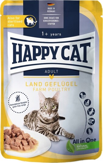 Happy Cat Våtfôr Pouch Meat In Sauce Fjærkre 48 X 85 G