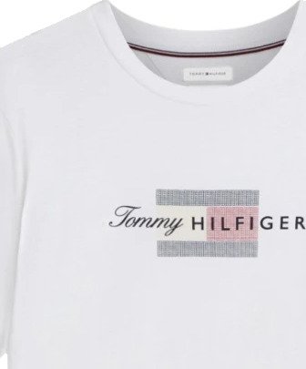 Tommy Hilfiger Script Flag Regular Tee   White   L