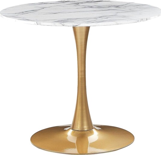 Calmar Spisebord 90 cm Rund - Hvitt Gull