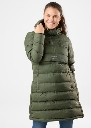 Swedemount Östersund Down Anorak Long W Olive/Olive 40 Anorakk