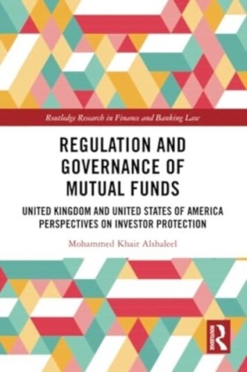 Regulation and Governance of Mutual Funds