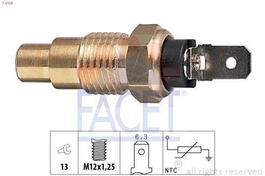 Sensor motortemperatur FACET 7.3159