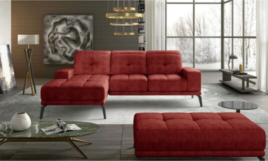 Hjørnesofa Eltap Torrense 265x175x98 cm Dora 63 Rød Venstre