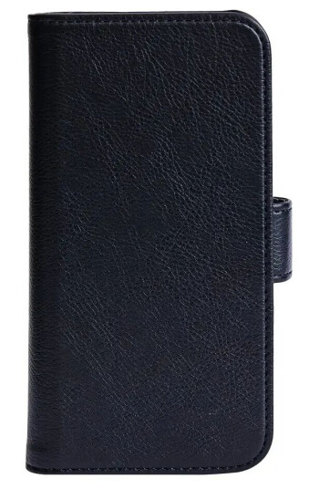 Essentials iPhone 12 Mini Flip Deksel i kunstskinn med kortholder - Svart