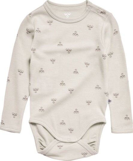 Hummel HmlMini Ullbody 92 Grå - Langermet Body i Ull/Viskose