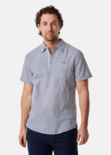 Seaside Seersucker Pique Shirt Navy 2xl Kortarmede Skjorter Seaside Seersucker Pique Shirt Navy 2xl Kortarmede Skjorter