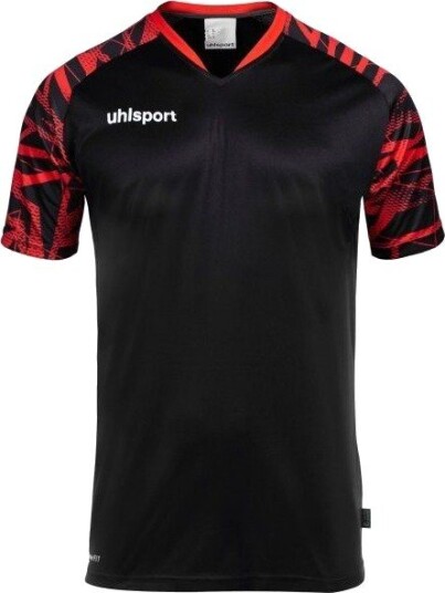 Uhlsport Keeperdrakt GOAL 25   Svart/rød Barn størrelse 116 cm