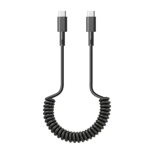 Eletra USB C spiralkabel 1,5 m svart