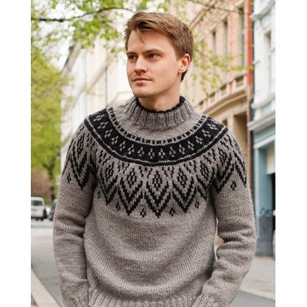 Nordic Nights by DROPS Design Genser Strikkeoppskrift str S XXXL