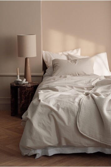 Ellos Home   Sengesett Milly i bomull 2 eller 3 stykker   Beige