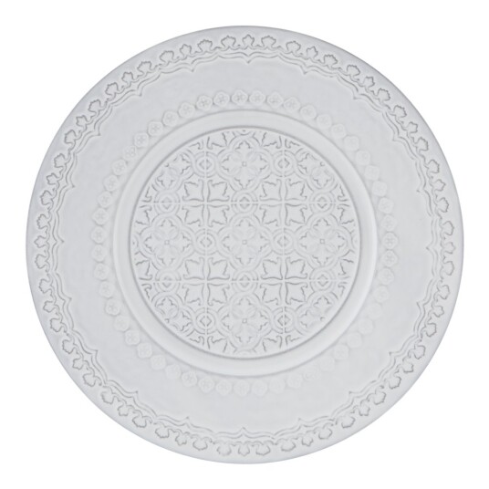 Bordallo Pinheiro  Rua Nova tallerken flat 22 cm antikkhvit