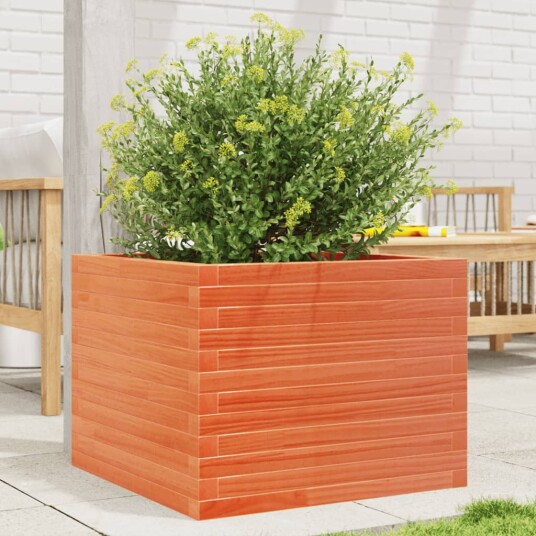 Plantekasse voksbrun 60x60x45,5 cm heltre furu