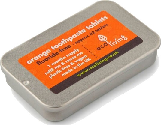 EcoLiving Tannkremtabletter kan oransje Fluorfri
