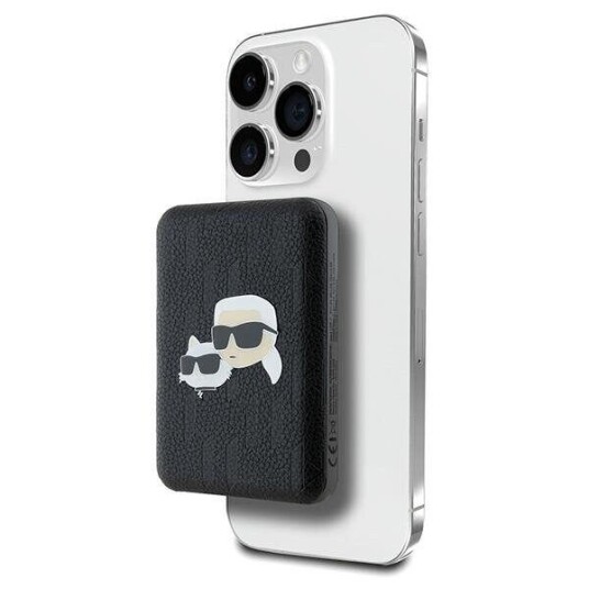 Karl Lagerfeld 5000mAh Induksjon Powerbank 16W Svart med MagSafe Karl Lagerfeld 5000mAh Induksjon Powerbank 16W Svart med MagSafe