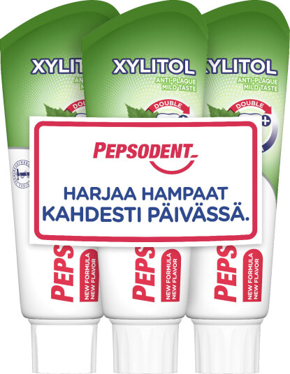 Pepsodent Xylitol Tannkrem 3 x 75 ml.
