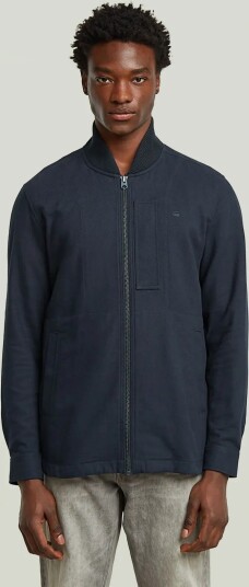 G Star Bomber Collar Zip Overshirt Blue S G Star Bomber Collar Zip Overshirt Blue S
